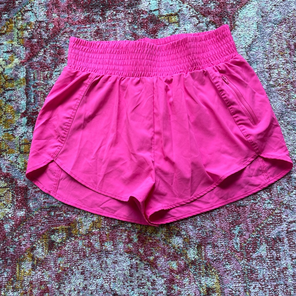 Hot pink workout shorts